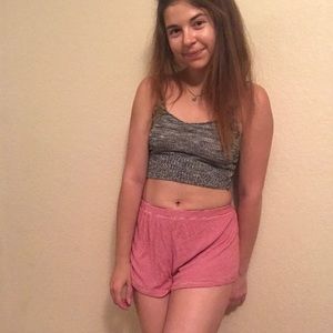 brandy melville red and white striped shorts